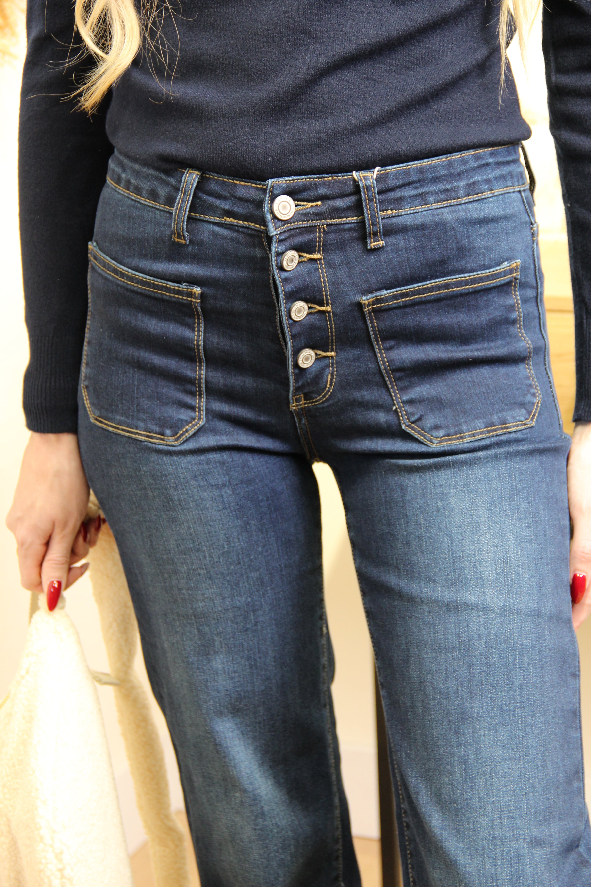 Jeanine – Jean Boutonné Taille Haute