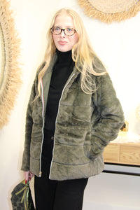 Veste Jade Réversible – Kaki Doublée Molleton