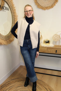 Gilet Naya – Sans Manches Écru Douillet