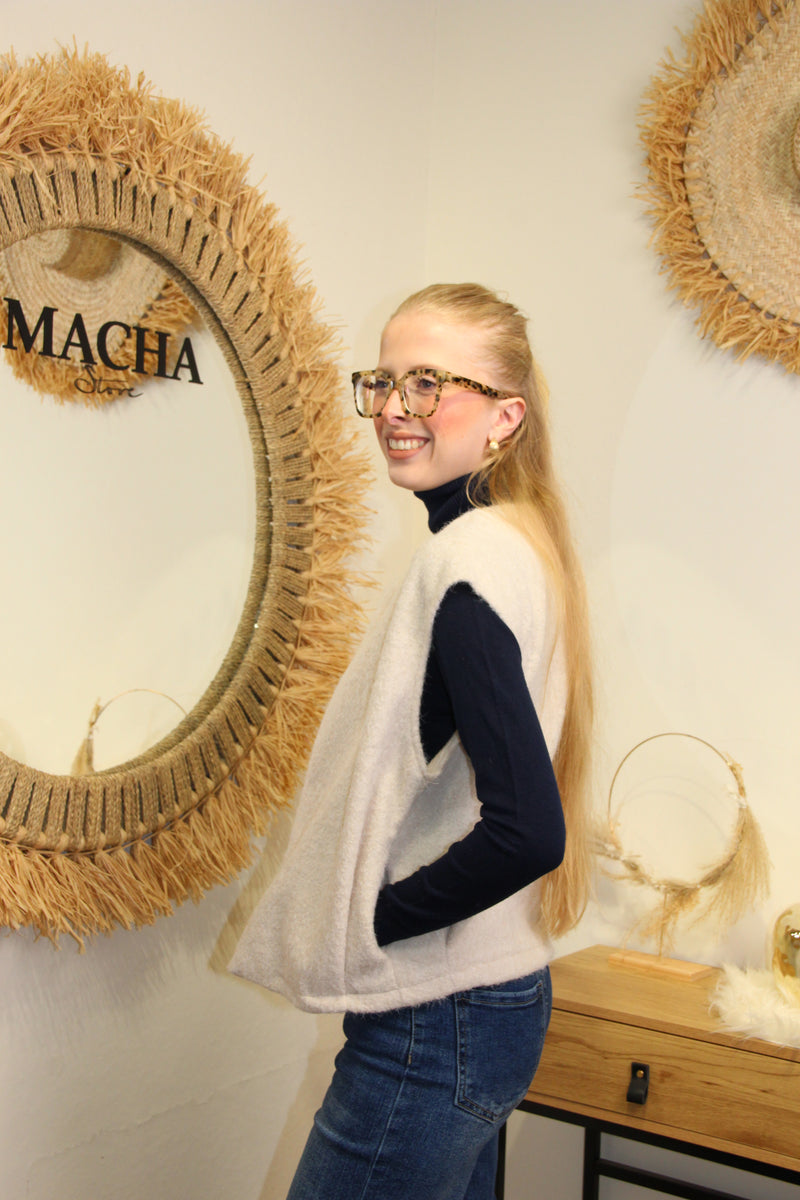 Gilet Naya – Sans Manches Écru Douillet