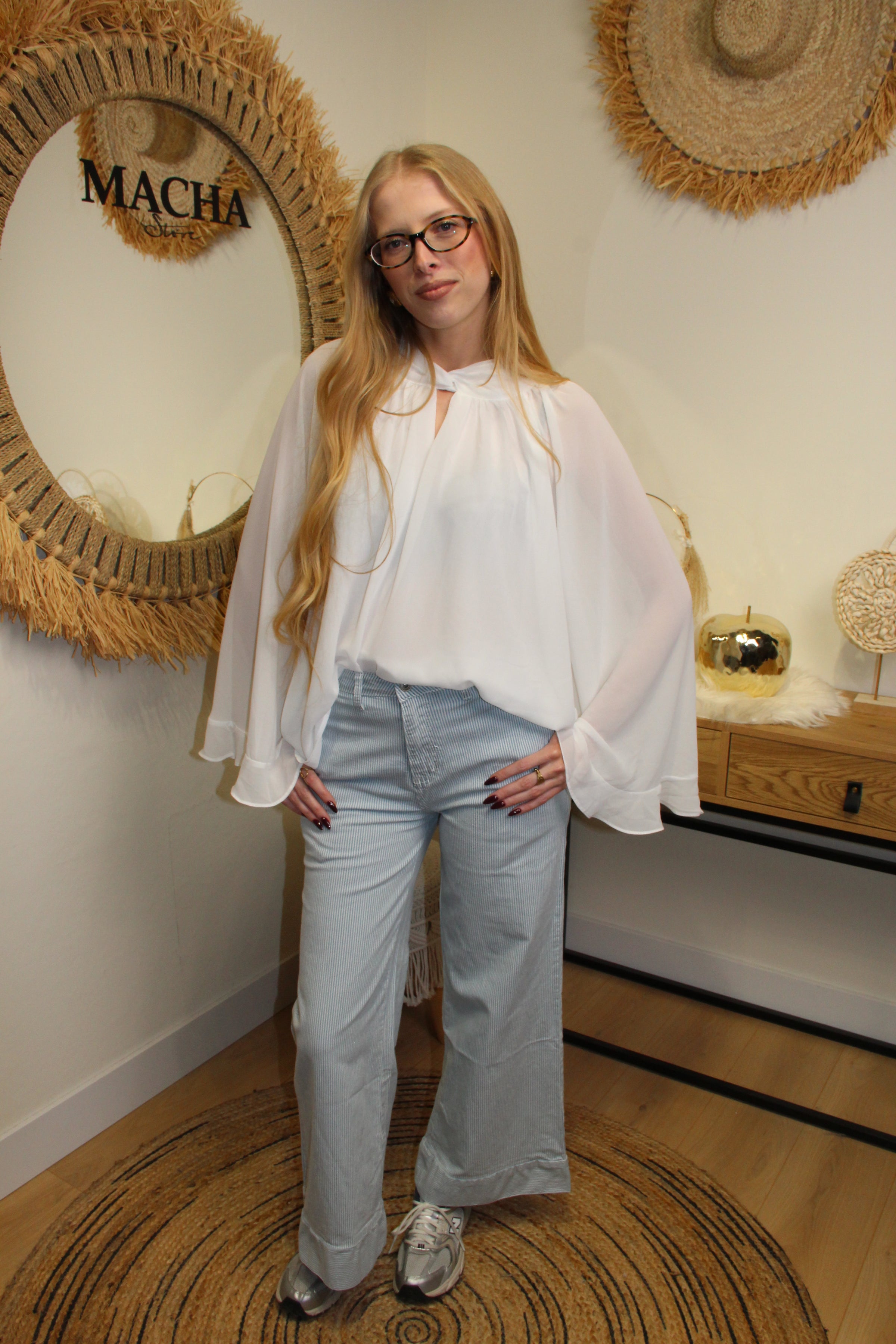 Blouse Élina – Voile Blanc