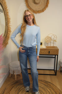 Pull Livia – Bleu Ciel Boutonné